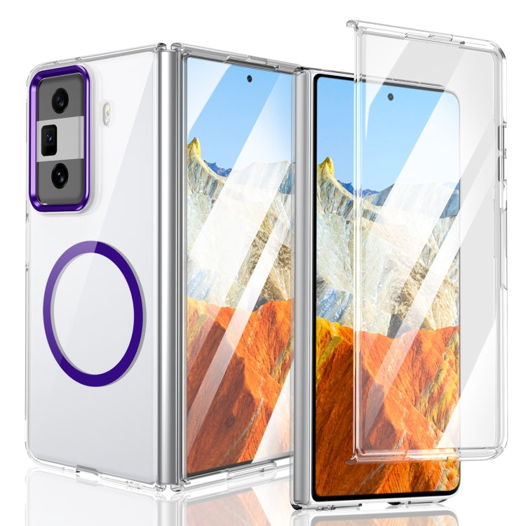 For Honor Magic Vs3 lce Folding Series MagSafe Integrated Clear PC Phone Case(Purple) - Honor Cases by PMC TechLife | Online Shopping South Africa | PMC TechLife | Buy Now Pay Later Mobicred