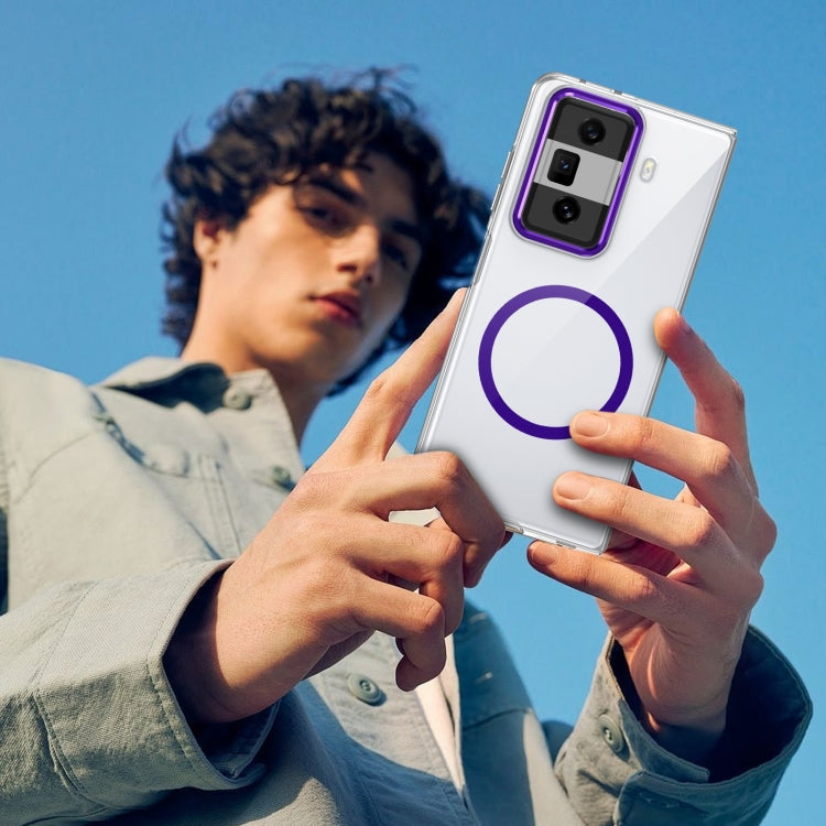 For Honor Magic Vs3 lce Folding Series MagSafe Integrated Clear PC Phone Case(Purple) - Honor Cases by PMC TechLife | Online Shopping South Africa | PMC TechLife | Buy Now Pay Later Mobicred