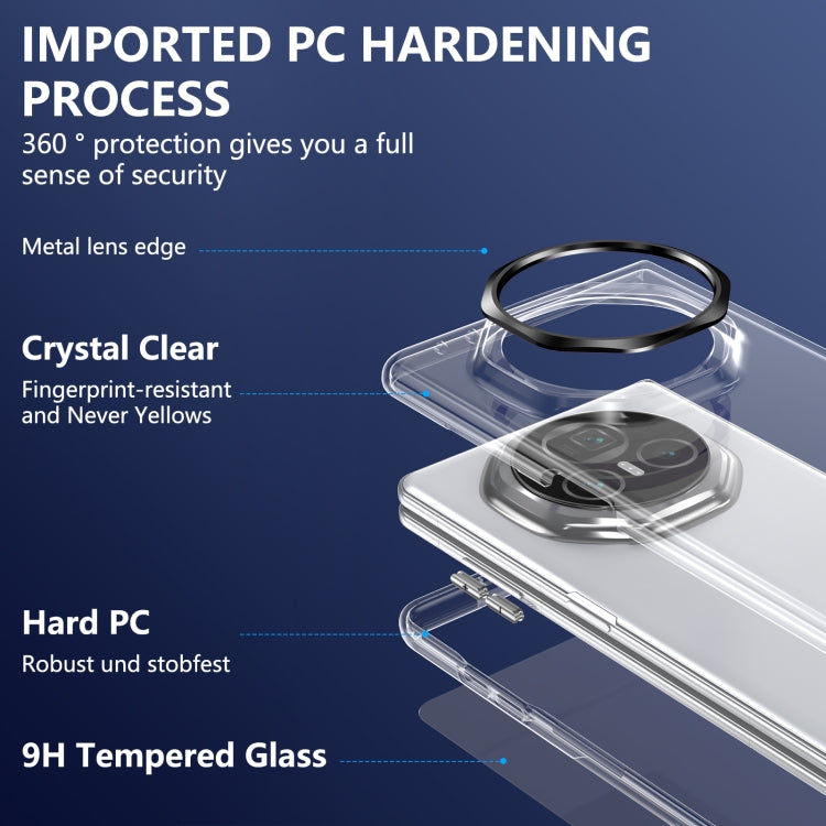 For Honor Magic V3 lce Folding Series Integrated Clear PC Phone Case(Black) - Honor Cases by PMC TechLife | Online Shopping South Africa | PMC TechLife | Buy Now Pay Later Mobicred