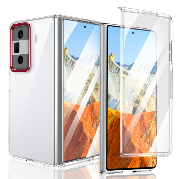For Honor Magic Vs3 lce Folding Series Integrated Clear PC Phone Case(Red) - Honor Cases by PMC TechLife | Online Shopping South Africa | PMC TechLife | Buy Now Pay Later Mobicred