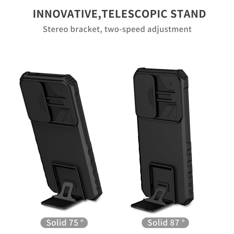 For Samsung Galaxy S25 5G Stereoscopic Holder Sliding Camshield Phone Case(Black) - Galaxy S25 5G Cases by PMC Jewellery | Online Shopping South Africa | PMC Jewellery | Buy Now Pay Later Mobicred
