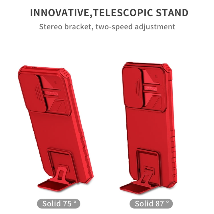 For Samsung Galaxy S25+ 5G Stereoscopic Holder Sliding Camshield Phone Case(Red) - Galaxy S25+ 5G Cases by PMC Jewellery | Online Shopping South Africa | PMC Jewellery | Buy Now Pay Later Mobicred