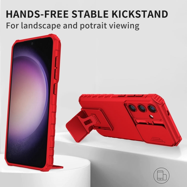 For Samsung Galaxy S25+ 5G Stereoscopic Holder Sliding Camshield Phone Case(Red) - Galaxy S25+ 5G Cases by PMC Jewellery | Online Shopping South Africa | PMC Jewellery | Buy Now Pay Later Mobicred