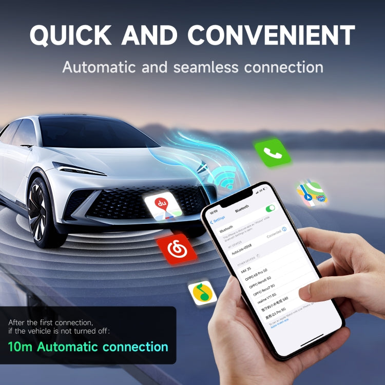 2 in 1 Apple CarPlay / Android Auto USB, Type-C Dual Ports Wired to Wireless CarPlay Adapter(White) - Bluetooth Adapters by PMC TechLife | Online Shopping South Africa | PMC TechLife | Buy Now Pay Later Mobicred