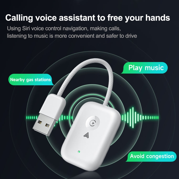 2 in 1 Apple CarPlay / Android Auto USB, Type-C Dual Ports Wired to Wireless CarPlay Adapter(White) - Bluetooth Adapters by PMC TechLife | Online Shopping South Africa | PMC TechLife | Buy Now Pay Later Mobicred
