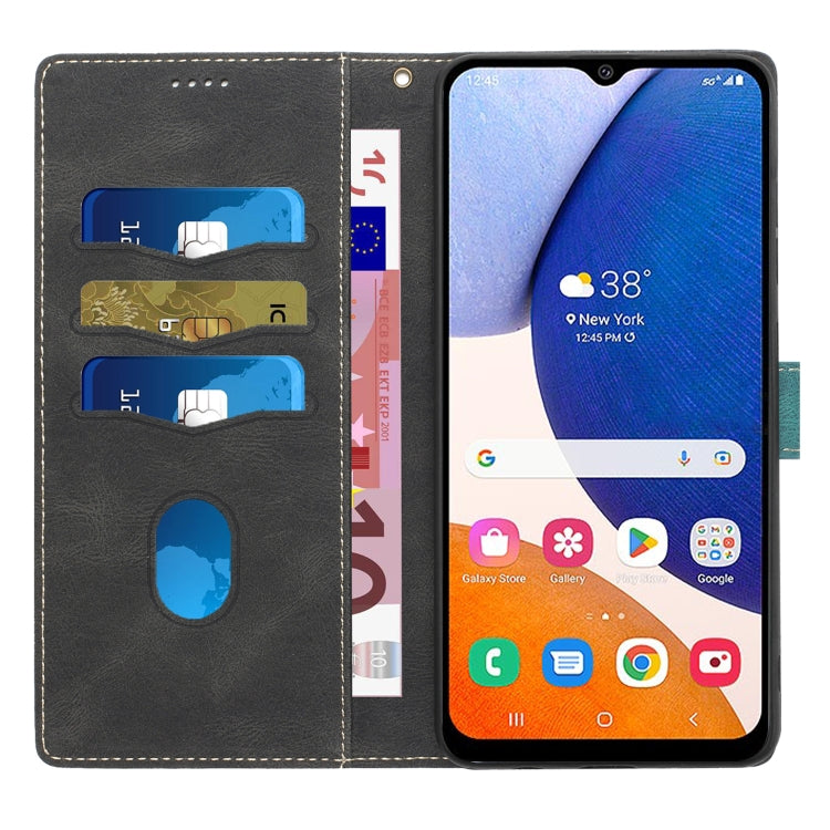 For Samsung Galaxy S25+ 5G Grid Stitching Leather Phone Case with Lanyard(Black) - Galaxy S25+ 5G Cases by PMC Jewellery | Online Shopping South Africa | PMC Jewellery | Buy Now Pay Later Mobicred