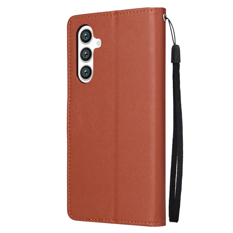 For Samsung Galaxy S25+ 5G 3-Card Slots Multifunctional Leather Phone Case(Brown) - free shipping - PMC Jewellery - Order now!