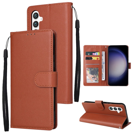 For Samsung Galaxy S25 5G 3-Card Slots Multifunctional Leather Phone Case(Brown) - Galaxy S25 5G Cases by PMC Jewellery | Online Shopping South Africa | PMC Jewellery | Buy Now Pay Later Mobicred