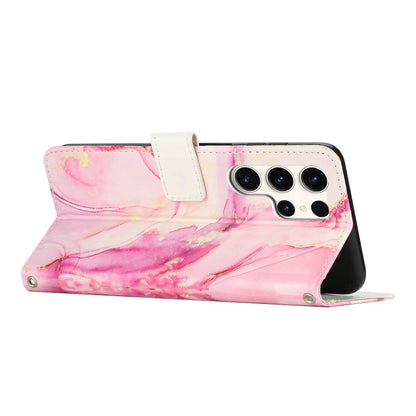 For Samsung Galaxy S25 Ultra 5G Painted Marble Pattern Leather Phone Case(Rose Gold) - Galaxy S25 Ultra 5G Cases by PMC Jewellery | Online Shopping South Africa | PMC Jewellery | Buy Now Pay Later Mobicred