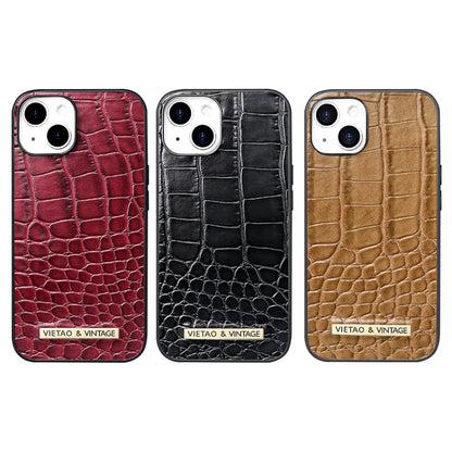 For iPhone 16 Pro VIETAO Alligator Texture PU Phone Case(Brown) - iPhone 16 Pro Cases by VIETAO | Online Shopping South Africa | PMC Jewellery | Buy Now Pay Later Mobicred