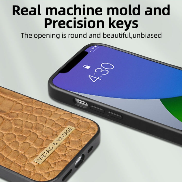 For iPhone 16 VIETAO Alligator Texture PU Phone Case(Brown) - free shipping - PMC Jewellery - Order now!