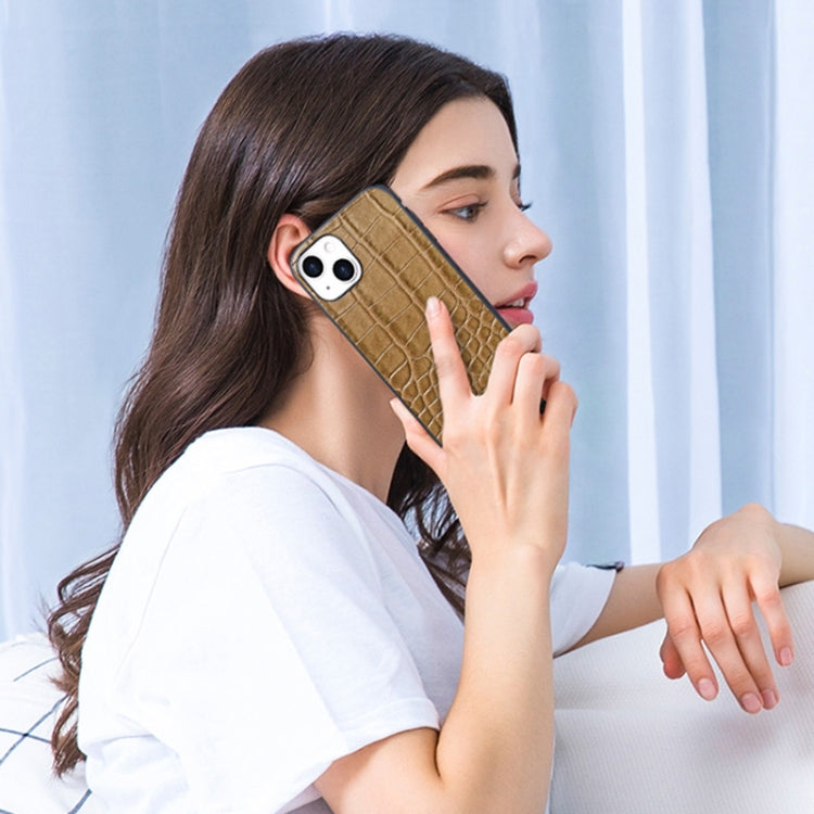 For iPhone 16 Pro VIETAO Alligator Texture PU Phone Case(Brown) - free shipping - PMC Jewellery - Order now!