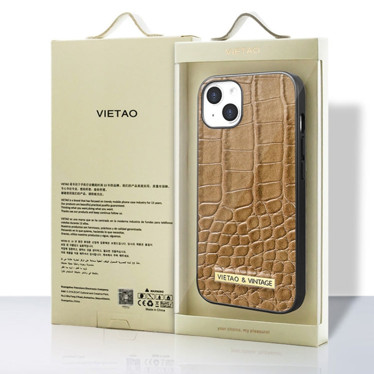 For iPhone 16 VIETAO Alligator Texture PU Phone Case(Brown) - free shipping - PMC Jewellery - Order now!