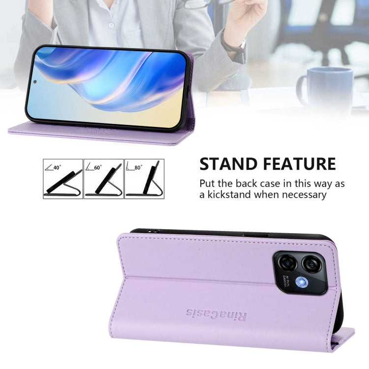 For Ulefone Note 16 Pro RC01 Dual-Folded Magnetic Suction RFID Leather Phone Case(Light Purple) - Ulefone Cases by PMC TechLife | Online Shopping South Africa | PMC TechLife | Buy Now Pay Later Mobicred