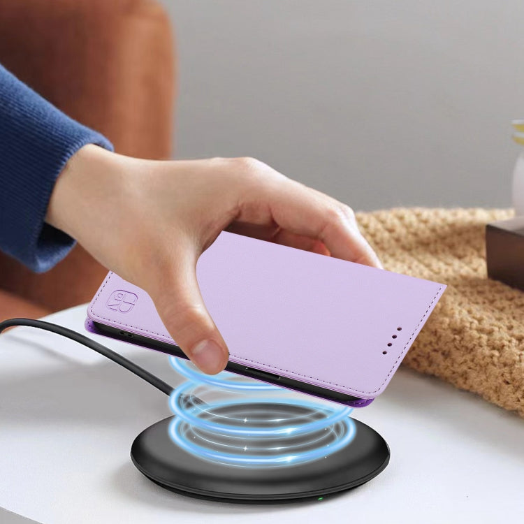 For Ulefone Note 16 Pro RC01 Dual-Folded Magnetic Suction RFID Leather Phone Case(Light Purple) - Ulefone Cases by PMC TechLife | Online Shopping South Africa | PMC TechLife | Buy Now Pay Later Mobicred