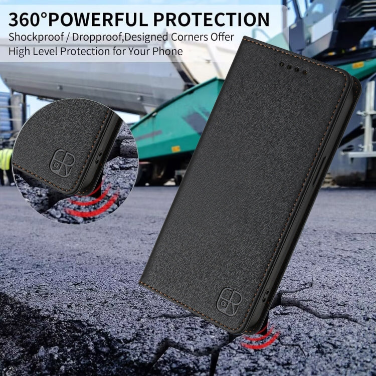 For Ulefone Note 17 Pro RC01 Dual-Folded Magnetic Suction RFID Leather Phone Case(Black) - Ulefone Cases by PMC TechLife | Online Shopping South Africa | PMC TechLife | Buy Now Pay Later Mobicred