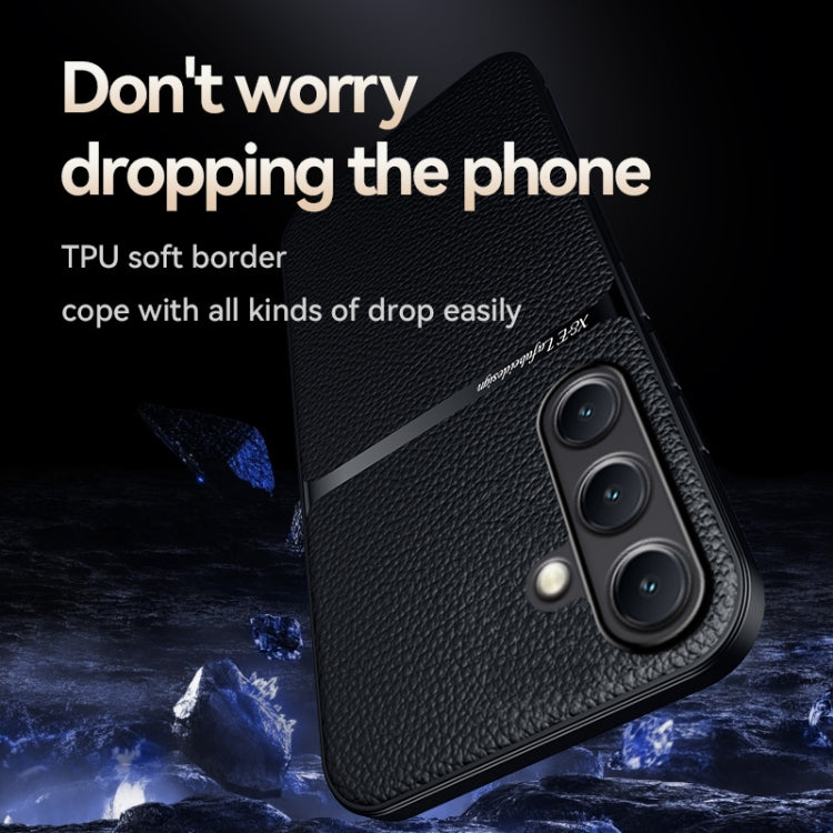 For Samsung Galaxy S25 5G Litchi Leather Magnetic Full Coverage Shockproof Phone Case(Navy Blue) - Galaxy S25 5G Cases by PMC Jewellery | Online Shopping South Africa | PMC Jewellery | Buy Now Pay Later Mobicred