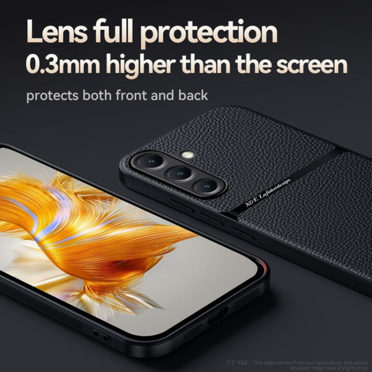 For Samsung Galaxy S25 5G Litchi Leather Magnetic Full Coverage Shockproof Phone Case(Navy Blue) - Galaxy S25 5G Cases by PMC Jewellery | Online Shopping South Africa | PMC Jewellery | Buy Now Pay Later Mobicred