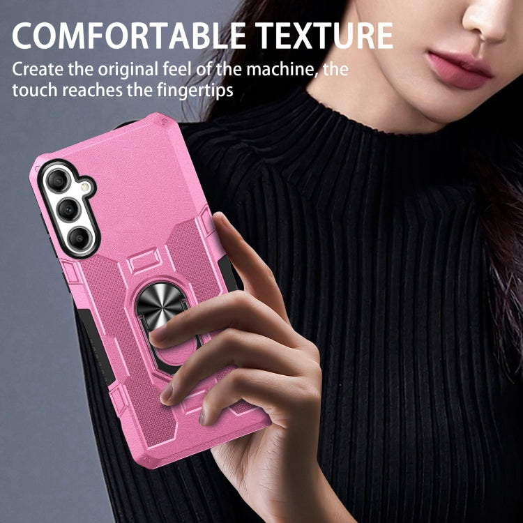 For Samsung Galaxy S25 5G Ring Holder Armor Hybrid Phone Case(Pink) - Galaxy S25 5G Cases by PMC Jewellery | Online Shopping South Africa | PMC Jewellery | Buy Now Pay Later Mobicred