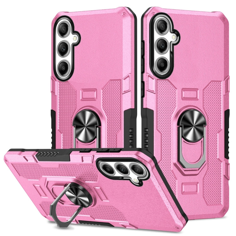 For Samsung Galaxy S25+ 5G Ring Holder Armor Hybrid Phone Case(Pink) - Galaxy S25+ 5G Cases by PMC Jewellery | Online Shopping South Africa | PMC Jewellery | Buy Now Pay Later Mobicred