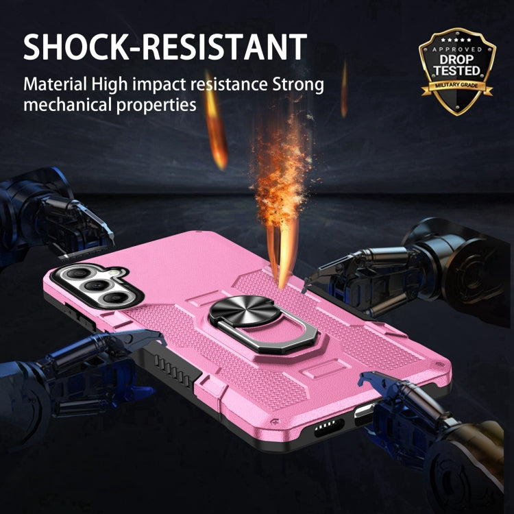 For Samsung Galaxy S25+ 5G Ring Holder Armor Hybrid Phone Case(Pink) - Galaxy S25+ 5G Cases by PMC Jewellery | Online Shopping South Africa | PMC Jewellery | Buy Now Pay Later Mobicred