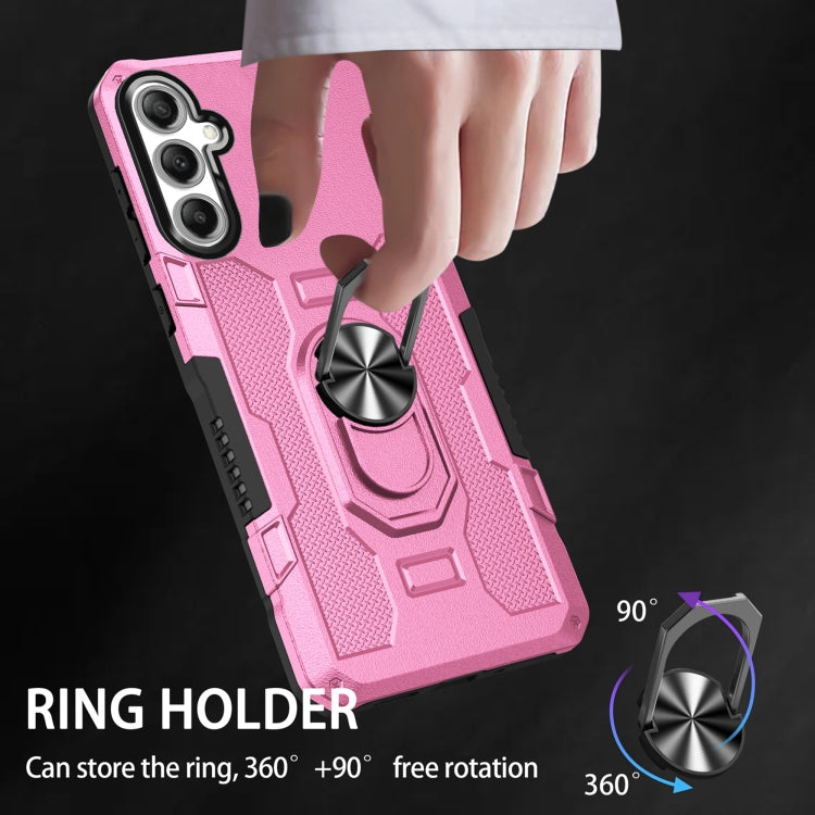 For Samsung Galaxy S25+ 5G Ring Holder Armor Hybrid Phone Case(Pink) - Galaxy S25+ 5G Cases by PMC Jewellery | Online Shopping South Africa | PMC Jewellery | Buy Now Pay Later Mobicred