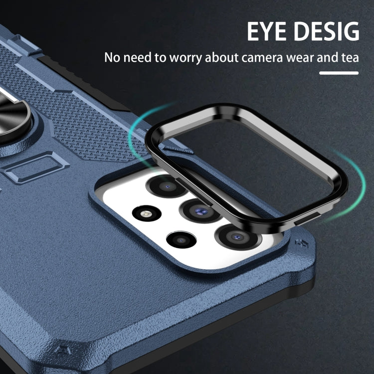 For Samsung Galaxy S25 Ultra 5G Ring Holder Armor Hybrid Phone Case(Blue) - Galaxy S25 Ultra 5G Cases by PMC Jewellery | Online Shopping South Africa | PMC Jewellery | Buy Now Pay Later Mobicred