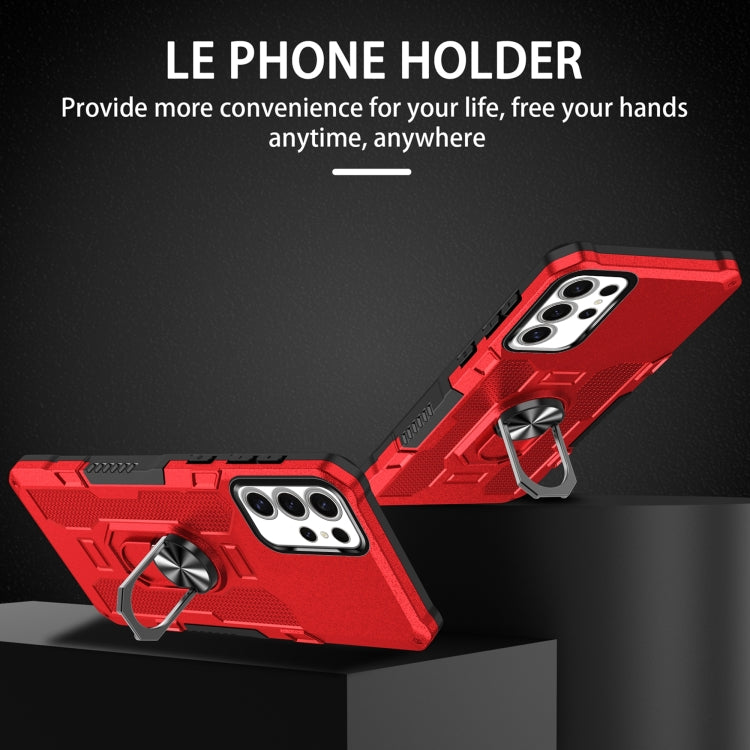 For Samsung Galaxy S25 Ultra 5G Ring Holder Armor Hybrid Phone Case(Red) - Galaxy S25 Ultra 5G Cases by PMC Jewellery | Online Shopping South Africa | PMC Jewellery | Buy Now Pay Later Mobicred