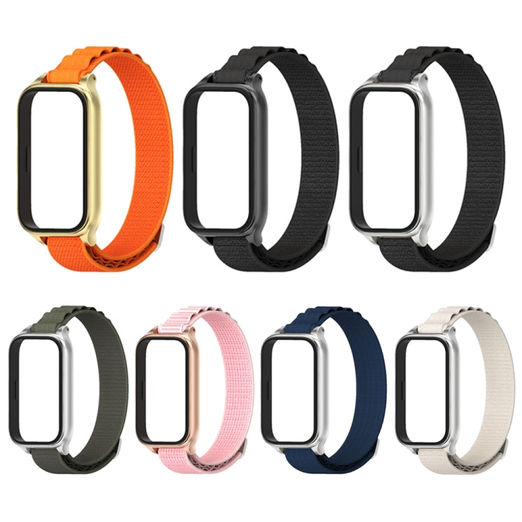 For Xiaomi Smart Band 9 Active / Redmi Band 3 Mijobs Metal Shell Nylon Watch Band(Grey Silver) - free shipping - PMc TechLife - Order now!