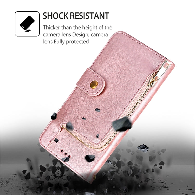 For Samsung Galaxy S25 5G Zipper Bag Leather Phone Case(Rose Gold) - Galaxy S25 5G Cases by PMC Jewellery | Online Shopping South Africa | PMC Jewellery | Buy Now Pay Later Mobicred