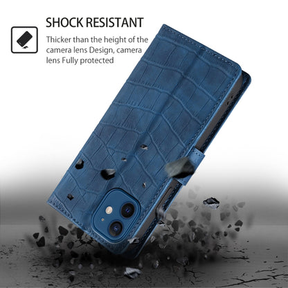 For Samsung Galaxy S25+ 5G Skin Feel Crocodile Magnetic Clasp Leather Phone Case(Blue) - Galaxy S25+ 5G Tempered Glass by PMC Jewellery | Online Shopping South Africa | PMC Jewellery | Buy Now Pay Later Mobicred