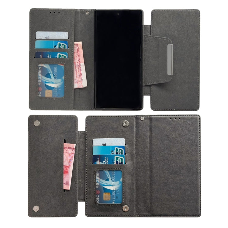 For Samsung Galaxy S25 Ultra 5G Multifunctional 7-Card Wallet Leather Phone Case(Grey) - free shipping - PMC Jewellery - Order now!