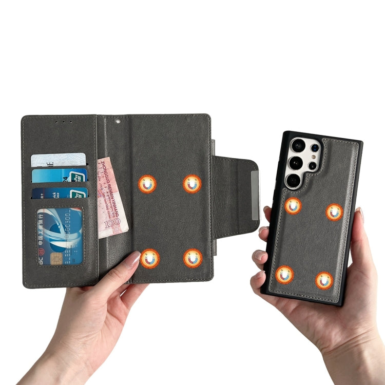 For Samsung Galaxy S25 Ultra 5G Multifunctional 7-Card Wallet Leather Phone Case(Grey) - free shipping - PMC Jewellery - Order now!