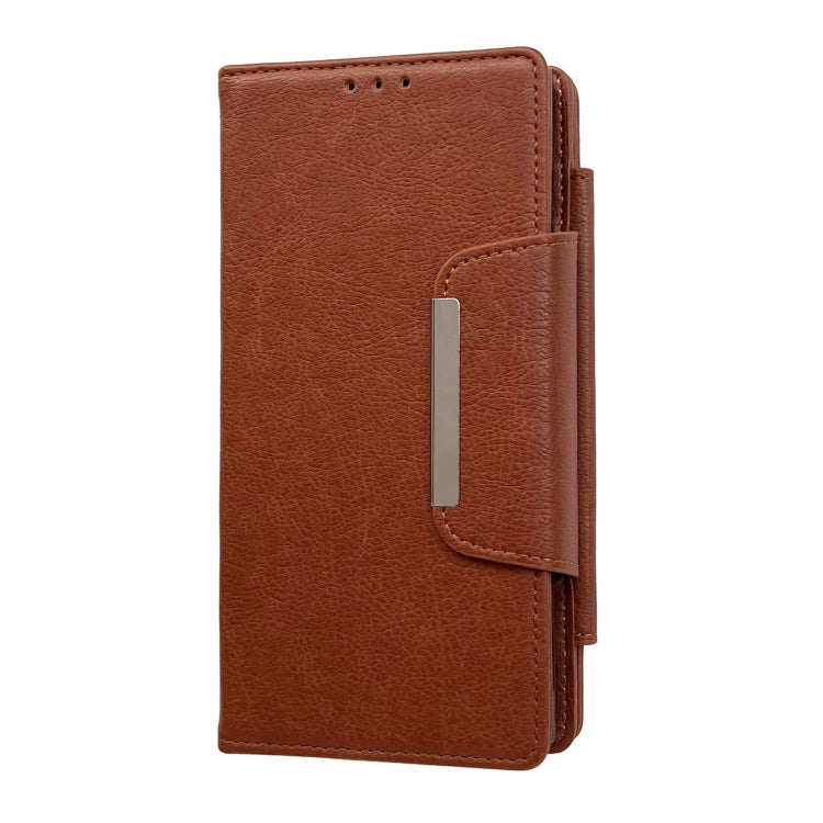For Samsung Galaxy S25 5G Multifunctional 7-Card Wallet Leather Phone Case(Brown) - Galaxy S25 5G Cases by PMC Jewellery | Online Shopping South Africa | PMC Jewellery | Buy Now Pay Later Mobicred