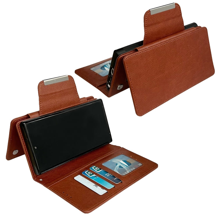 For Samsung Galaxy S25 5G Multifunctional 7-Card Wallet Leather Phone Case(Brown) - Galaxy S25 5G Cases by PMC Jewellery | Online Shopping South Africa | PMC Jewellery | Buy Now Pay Later Mobicred