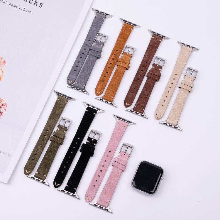 For Apple Watch 42mm / 41mm / 40mm / 38mm Matte Genuine Leather Watch Band(Black) - free shipping - PMc TechLife - Order now!