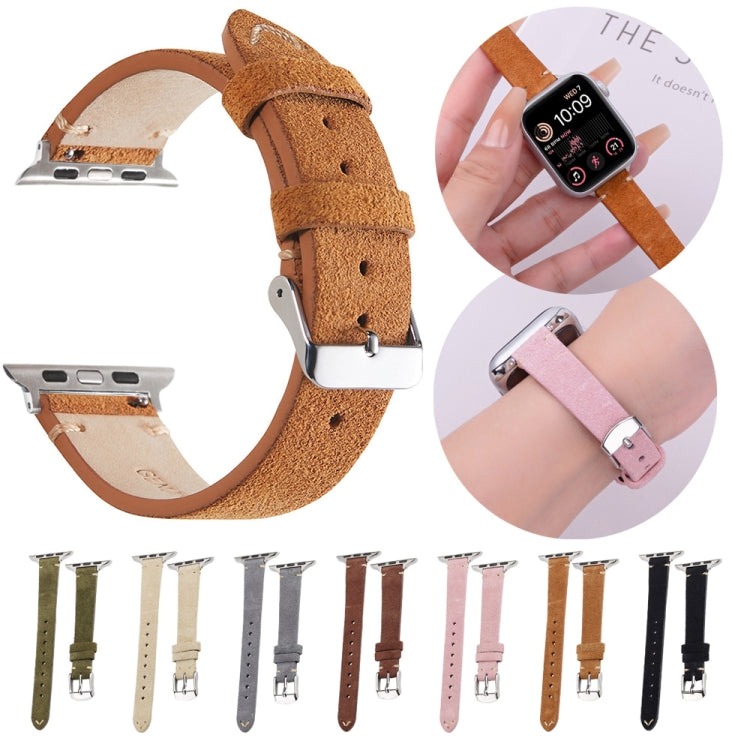 For Apple Watch 46mm / 49mm / 45mm / 44mm Matte Genuine Leather Watch Band(Black) - free shipping - PMc TechLife - Order now!