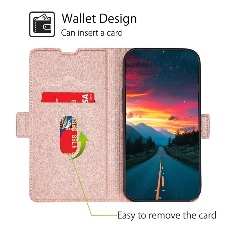 For Samsung Galaxy S25 5G Ultra-thin Voltage Side Buckle Horizontal Flip Leather Phone Case(Rose Gold) - Galaxy S25 5G Cases by PMC Jewellery | Online Shopping South Africa | PMC Jewellery | Buy Now Pay Later Mobicred
