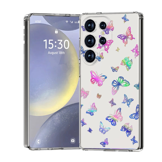 For Samsung Galaxy S25 Ultra 5G IMD Double Piece Simple Fresh Shockproof Phone Case(Laser Butterfly) - Galaxy S25 Ultra 5G Cases by PMC Jewellery | Online Shopping South Africa | PMC Jewellery | Buy Now Pay Later Mobicred