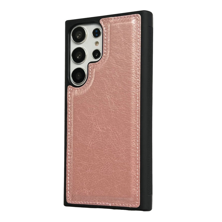 For Samsung Galaxy S25 Ultra 5G Cowhide Texture Back Cover Phone Case(Rose Gold) - Galaxy S25 Ultra 5G Cases by PMC Jewellery | Online Shopping South Africa | PMC Jewellery | Buy Now Pay Later Mobicred