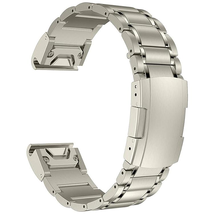 For Garmin 22mm Five-beads Titanium Alloy Push Buckle Metal Quick Release Watch Band(Titanium Color) - free shipping - PMc TechLife - Order now!