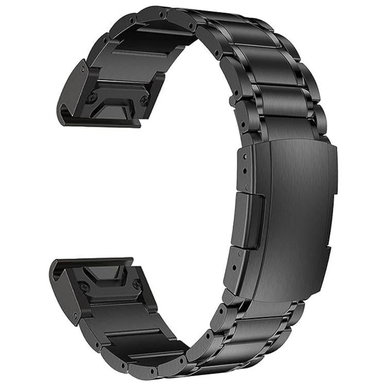 For Garmin 26mm Five-beads Titanium Alloy Push Buckle Metal Quick Release Watch Band(Black) - free shipping - PMc TechLife - Order now!
