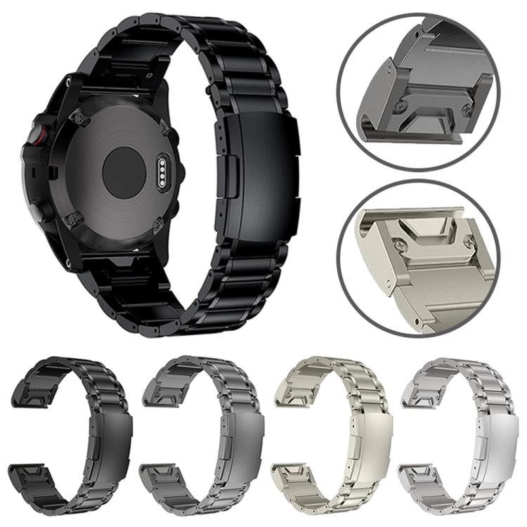 For Garmin 22mm Five-beads Titanium Alloy Push Buckle Metal Quick Release Watch Band(Silver) - free shipping - PMc TechLife - Order now!