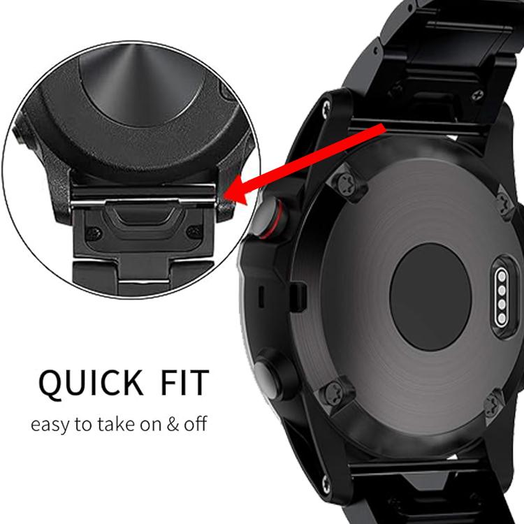 For Garmin 26mm Five-beads Titanium Alloy Push Buckle Metal Quick Release Watch Band(Black) - free shipping - PMc TechLife - Order now!