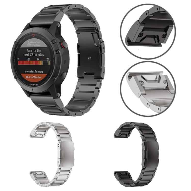 For Garmin 22mm Three-beads Titanium Alloy Push Buckle Metal Quick Release Watch Band(Silver) - free shipping - PMC TechLife - Order now!