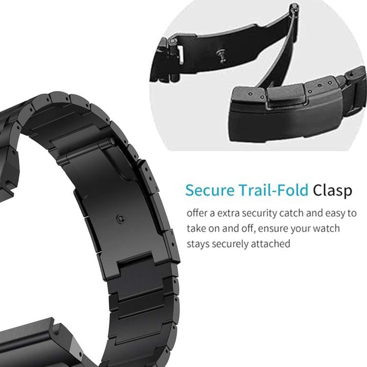 For Garmin 22mm Three-beads Titanium Alloy Push Buckle Metal Quick Release Watch Band(Black) - Watch Bands by PMC TechLife | Online Shopping South Africa | PMC TechLife | Buy Now Pay Later Mobicred