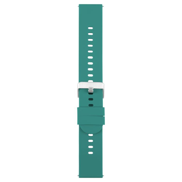 18mm Solid Color Steel Buckle Silicone Watch Band(Dark Green) - 18mm Bands by PMc TechLife | Online Shopping South Africa | PMc TechLife | Buy Now Pay Later Mobicred