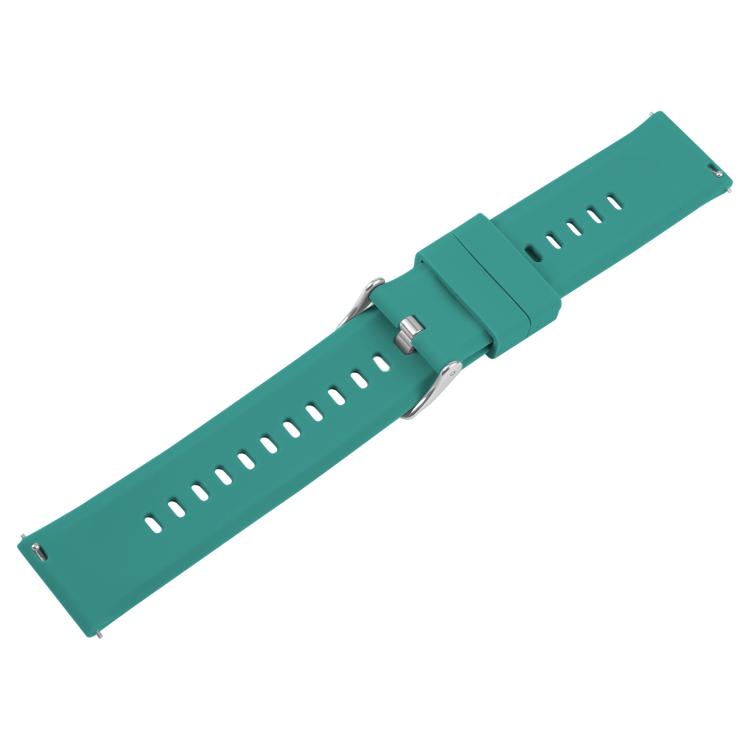 18mm Solid Color Steel Buckle Silicone Watch Band(Dark Green) - 18mm Bands by PMc TechLife | Online Shopping South Africa | PMc TechLife | Buy Now Pay Later Mobicred