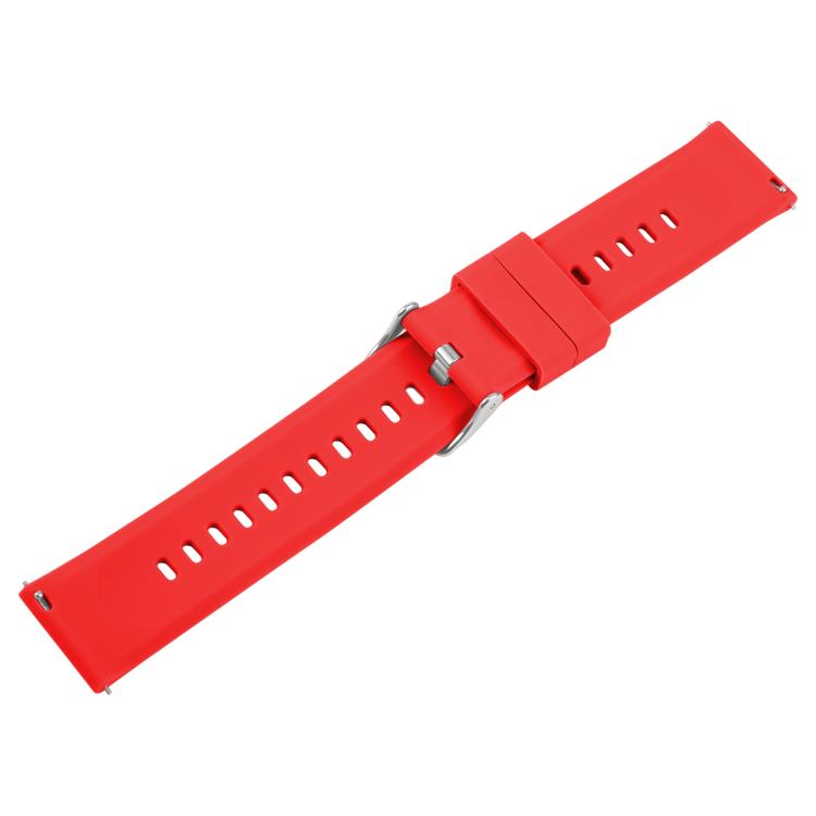 18mm Solid Color Steel Buckle Silicone Watch Band(Red) - 18mm Bands by PMc TechLife | Online Shopping South Africa | PMc TechLife | Buy Now Pay Later Mobicred