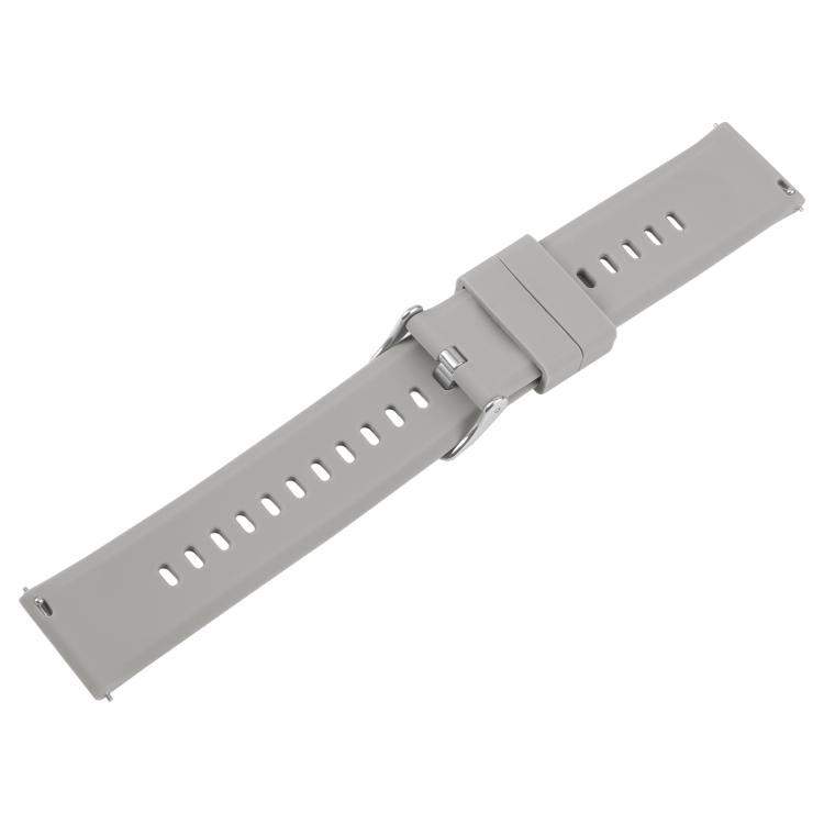 19mm Solid Color Steel Buckle Silicone Watch Band(Grey) - 20mm Bands by PMc TechLife | Online Shopping South Africa | PMc TechLife | Buy Now Pay Later Mobicred
